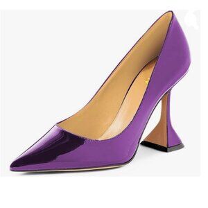 YDN Purple Pointed Toe Slip on Pumps Special High Heel Shoe for Party Prom Dress